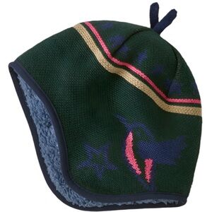 Patagonia Baby Toddler Hat - Green Allen Stars Reversible Beanie 12-24months